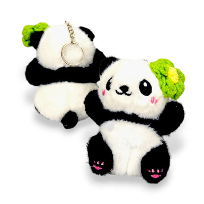 Llavero Peluche Panda Flor