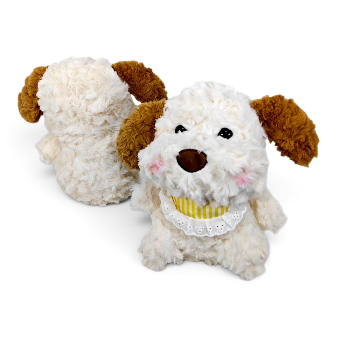 Peluche Perro con Pañoleta Amarilla a Rayas