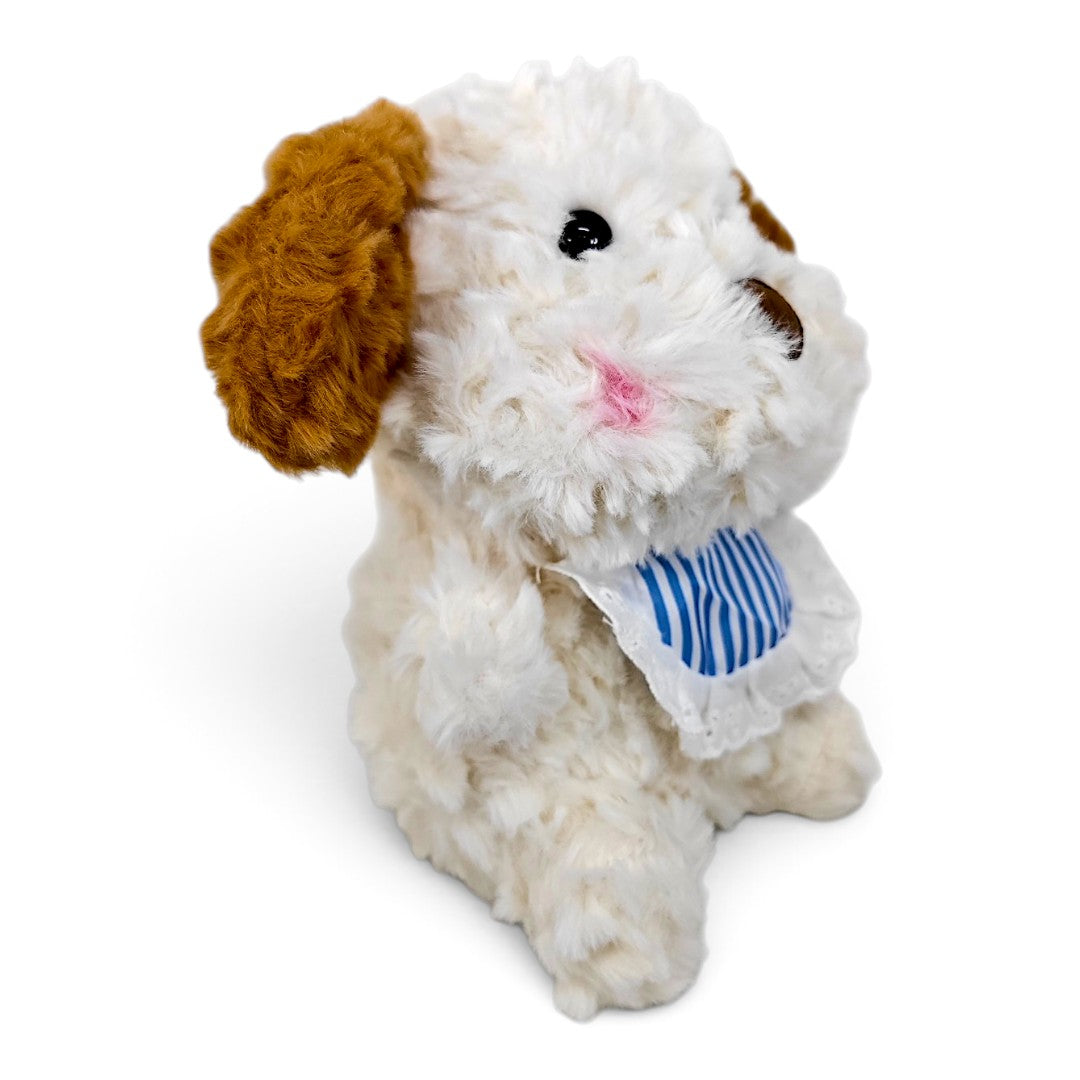Peluche Perro con Pañoleta Azul a Rayas