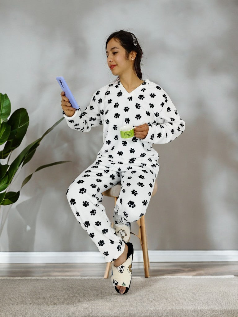 Pijama para dama estampada termica dos piezas sencilla