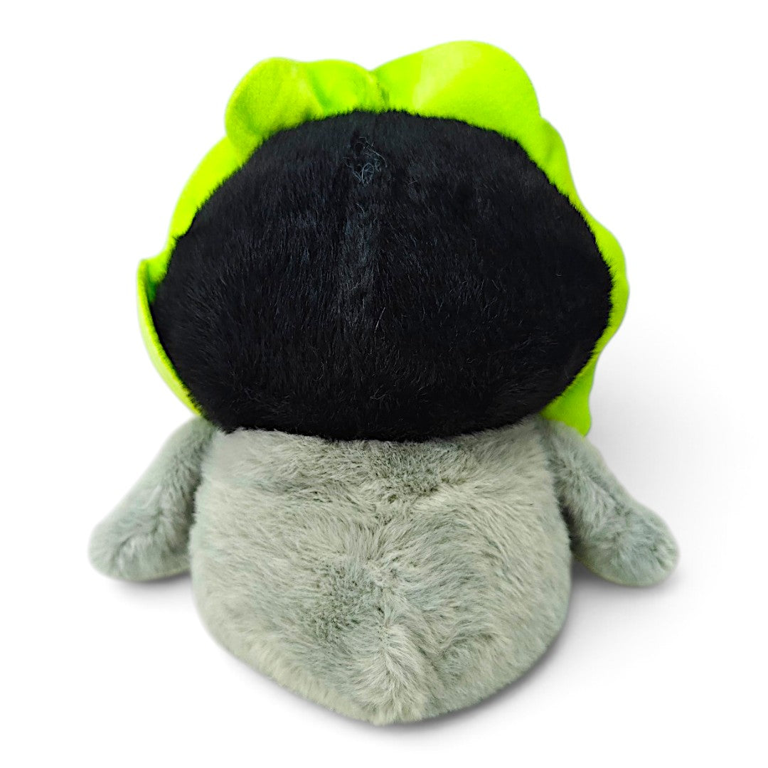 Peluche Pingüino Clásico Gris y Verde con Flor