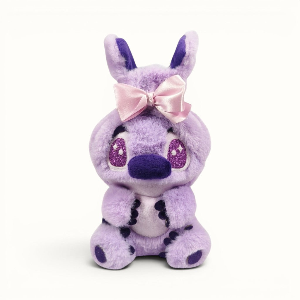 Peluche Stitch moño colores lila