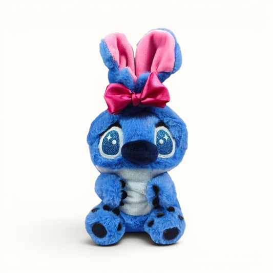 Peluche Stitch moño colores azul rey