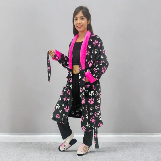 Bata estampada levantadora térmica para dama pijama