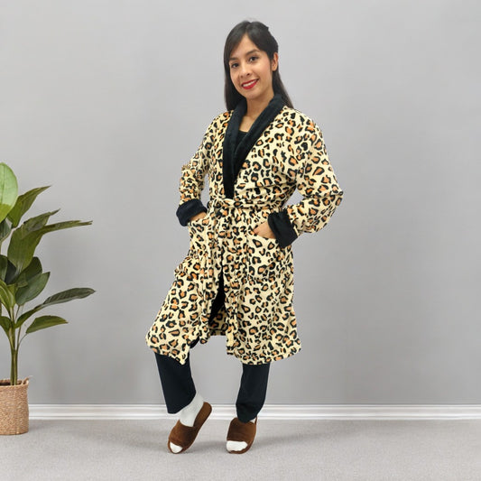 Bata estampada levantadora térmica para dama pijama