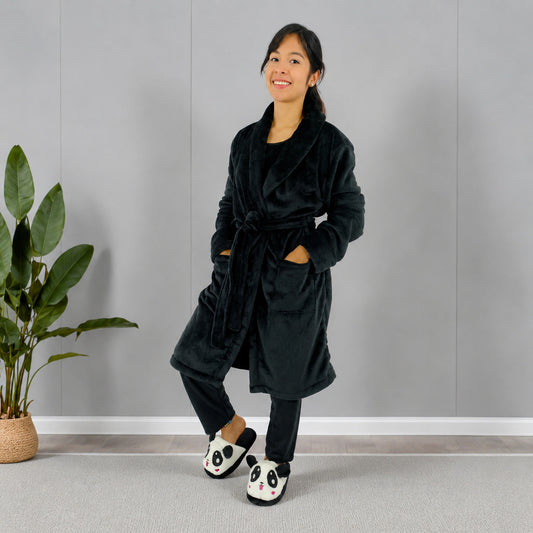 Bata levantadora unicolor y estampada térmica para dama negro