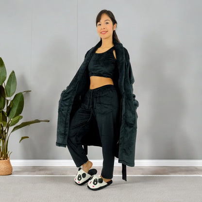 Bata levantadora unicolor y estampada térmica para dama negro