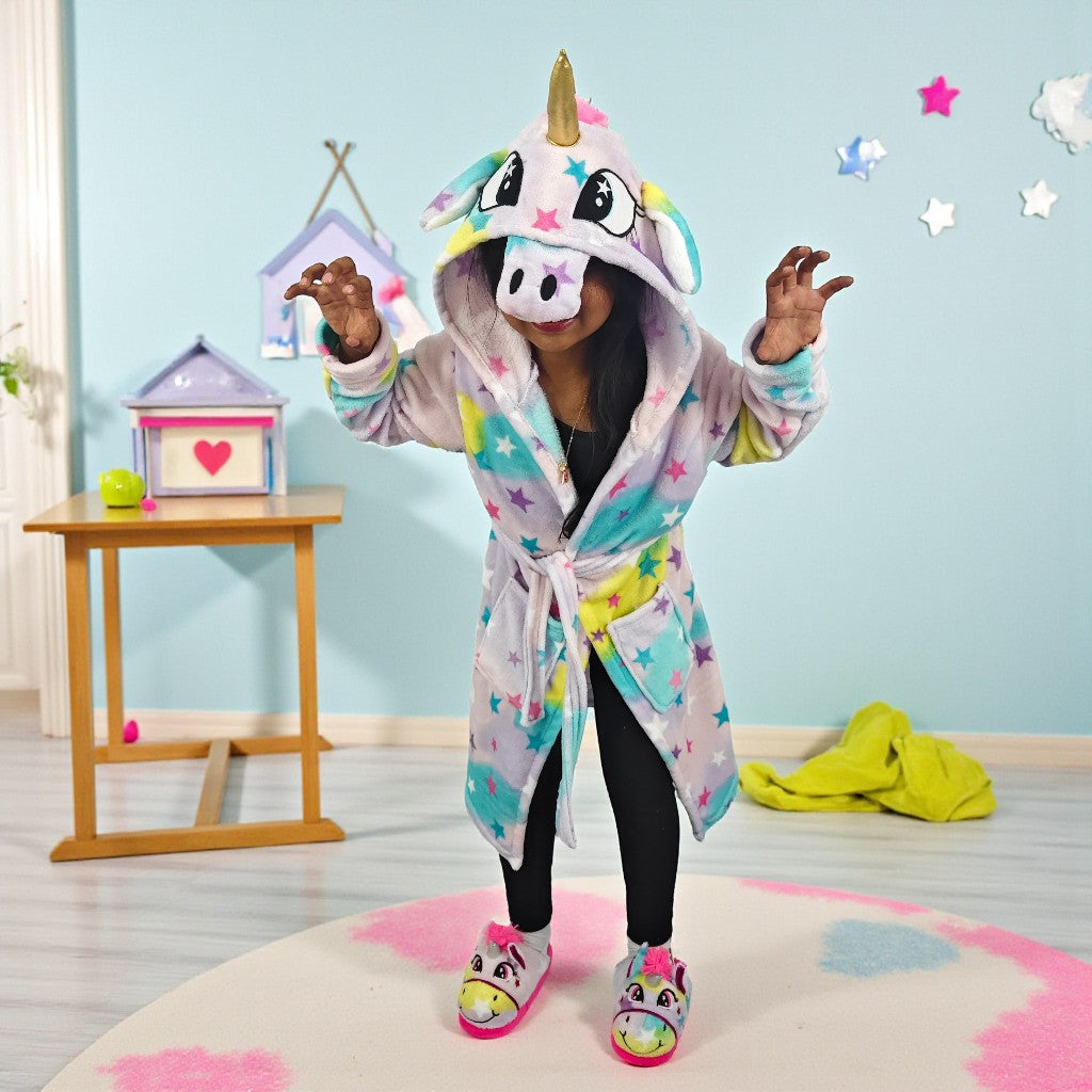Bata para Niños Unicornio Pastel Temática Levantadora Pijama