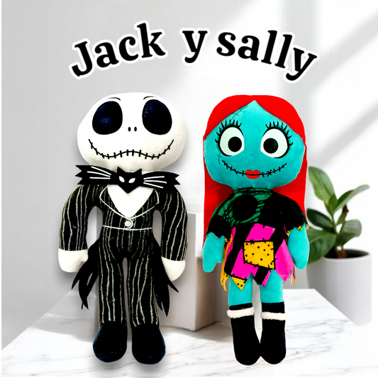 Combo Peluches Sally Y Jack 25 Cm El Extraño Mundo De Jack