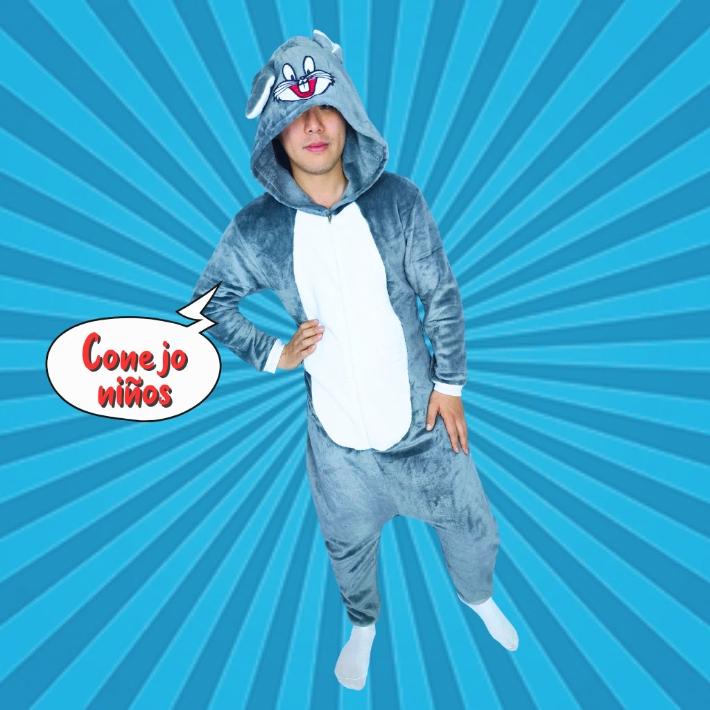Kigurumi Térmica De Conejo Bugs Bunny Niño