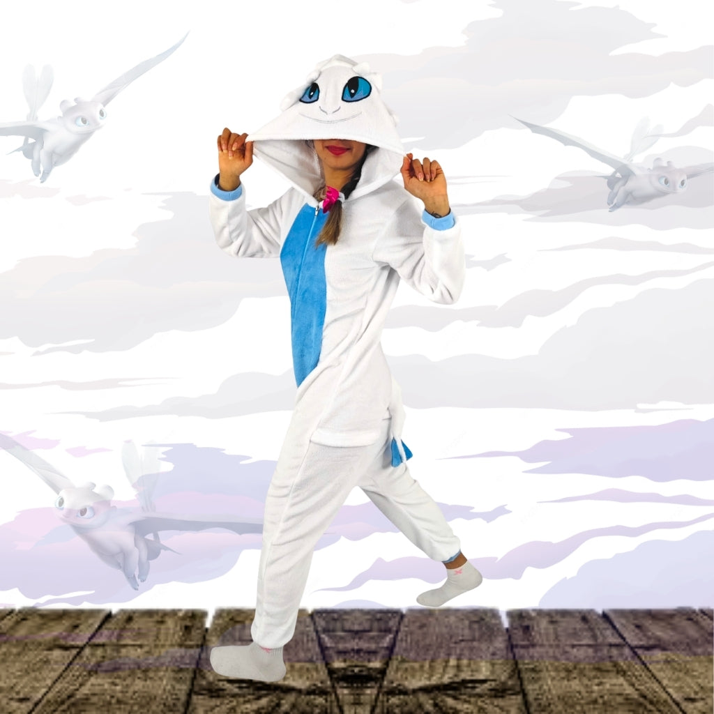 Kigurumi Dragón Furia Luminosa Enteriza Térmica – Pijama Temática para Adultos