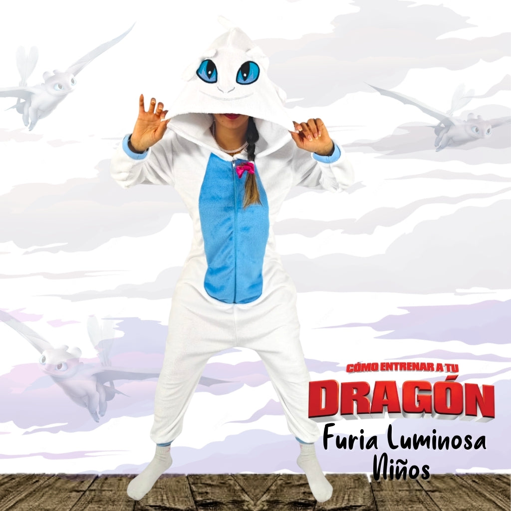 Kigurumi Dragón Furia Luminosa Enteriza Térmica – Pijama Temática para Niños