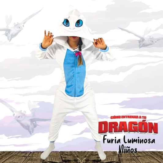 Kigurumi Dragón Furia Luminosa Enteriza Térmica – Pijama Temática para Niños
