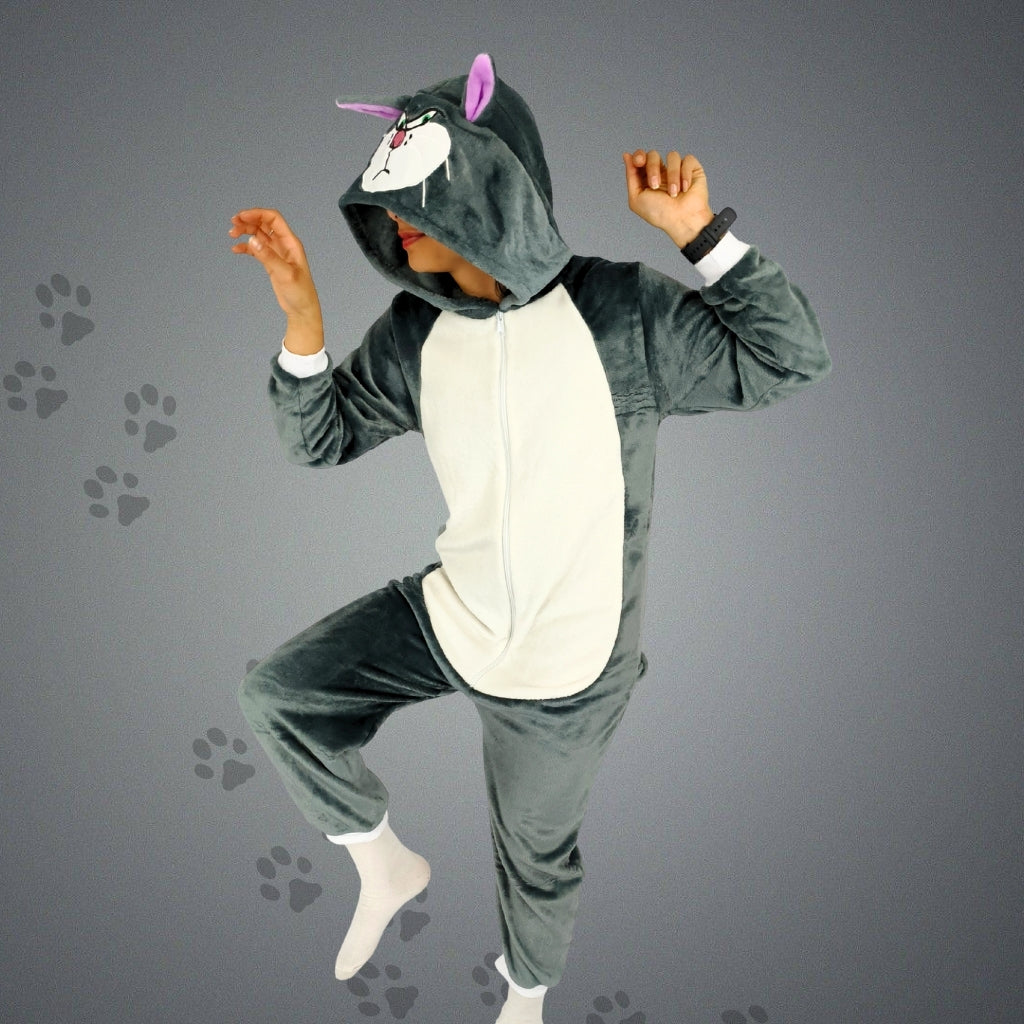 Kigurumi Térmica De Gato Lucifer Pijama Para Niños