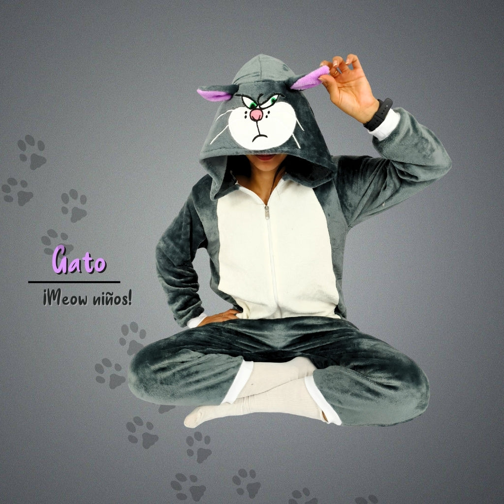 Kigurumi Térmica De Gato Lucifer Pijama Para Niños