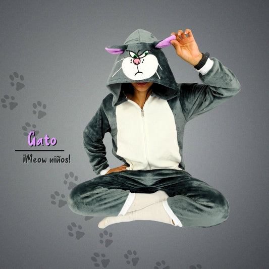 Kigurumi Térmica De Gato Lucifer Pijama Para Niños