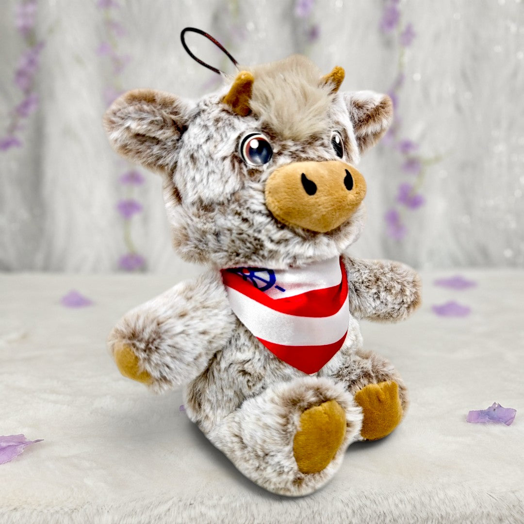 Peluche Vaca Corredora Gris Jaspeado