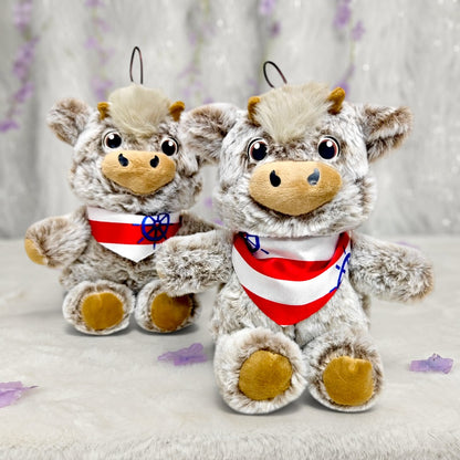 Peluche Vaca Corredora Gris Jaspeado