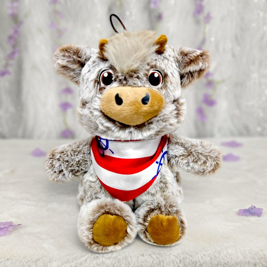 Peluche Vaca Corredora Gris Jaspeado