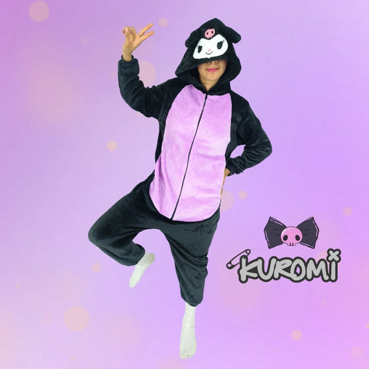 Pijama Térmica De Kuromi Hello Kitty Para Adultos Y Niños