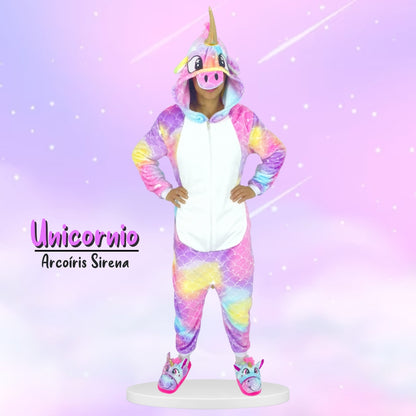 Kigurumi De Unicornio Arcoíris Sirena Adultos
