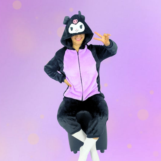 Pijama Térmica De Kuromi Hello Kitty Para Adultos