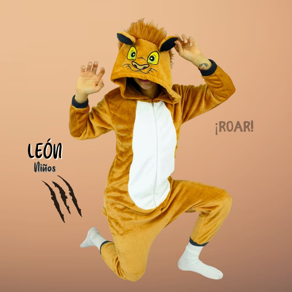Kigurumi Térmica De Leon Pijama Para Niños