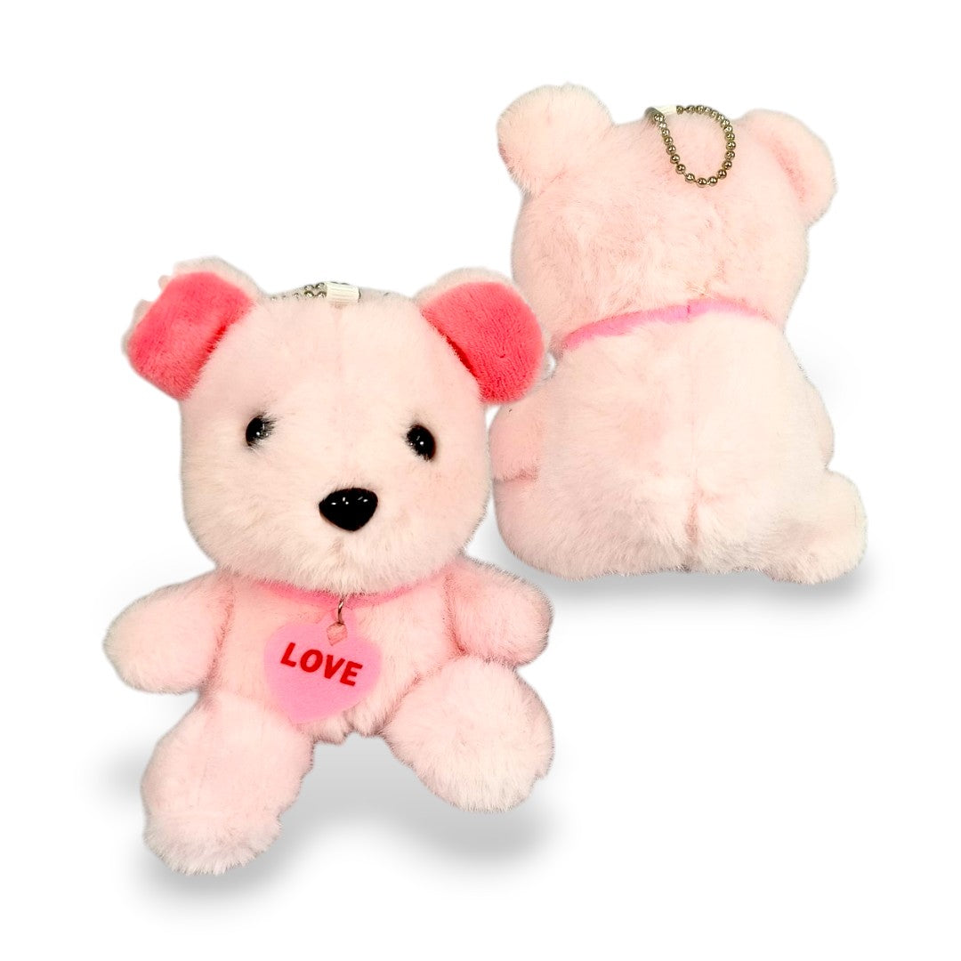 Llavero Peluche Oso Love Rosa