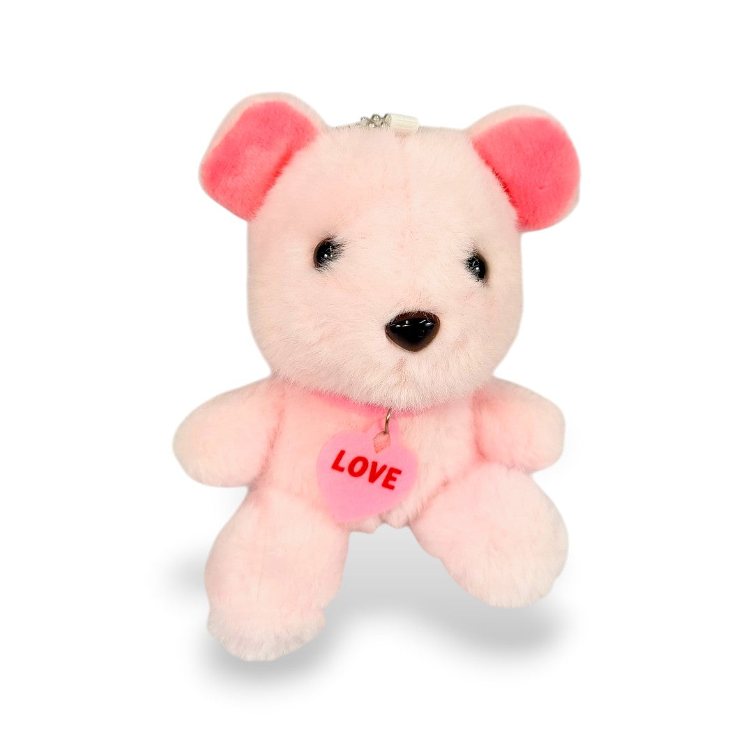 Llavero Peluche Oso Love Rosa