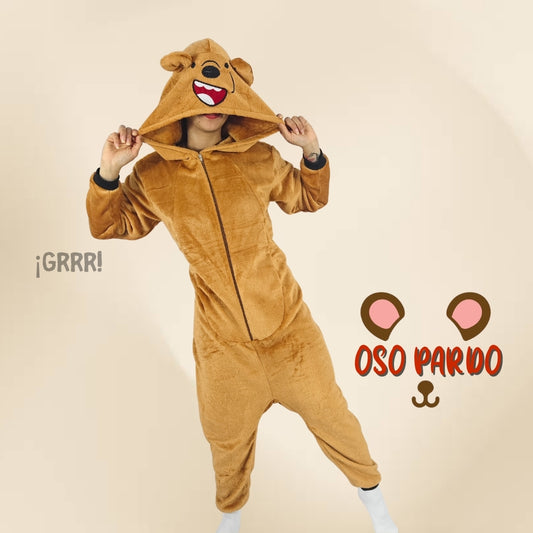 Pijama Kigurumi Térmica Oso Pardo Para Adultos
