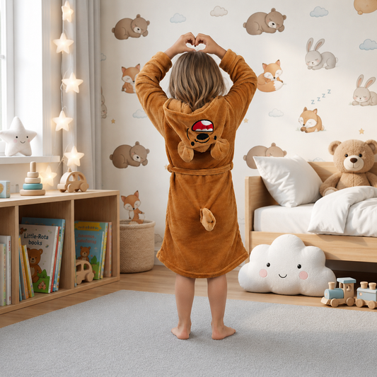 Bata para Niños Levantadora Oso Pardo Temática Pijama