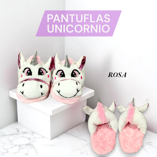 Pantuflas, Babuchas Unicolor De Unicornio Para Niños Rosa