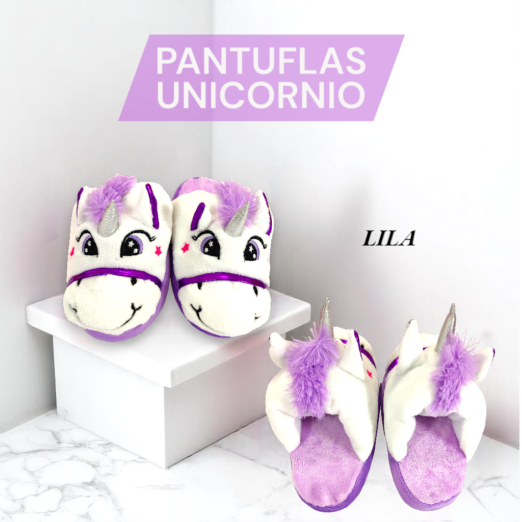 Pantuflas, Babuchas Unicolor De Unicornio Para Niños Y Adultos