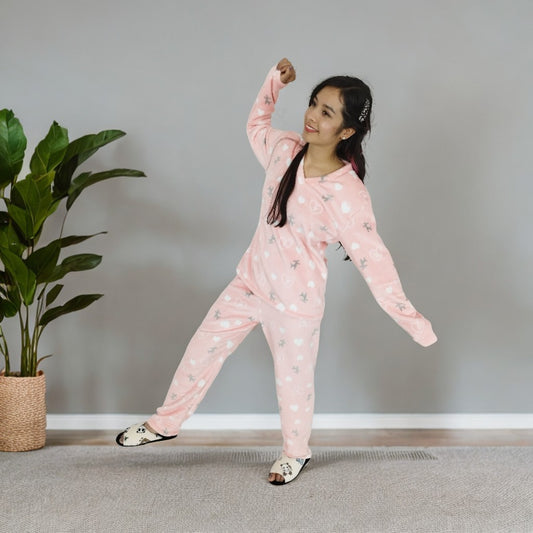 Pijama para dama estampada termica dos piezas sencilla