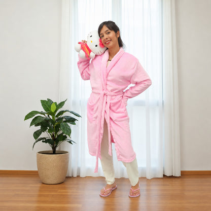Bata para dama levantadora térmica unicolor rosa