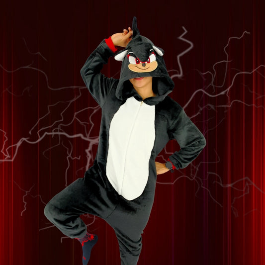 Kigurumi Térmica De Sonic Shadow The Hedgehog Azul Para Adultos Pijama