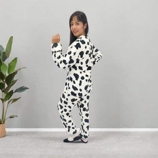 Pijama dos piezas estampada termica sencilla para mujer